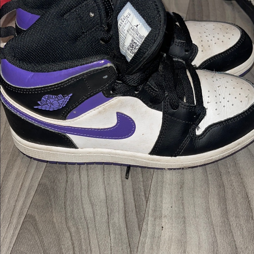 Nike High-Top Sneakers in Black, White, and Purple